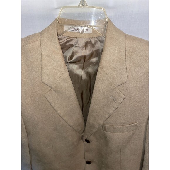 Brandini Dress Blazer Mens Size 40R Beige Three Button Long Sleeve - Picture 3 of 12